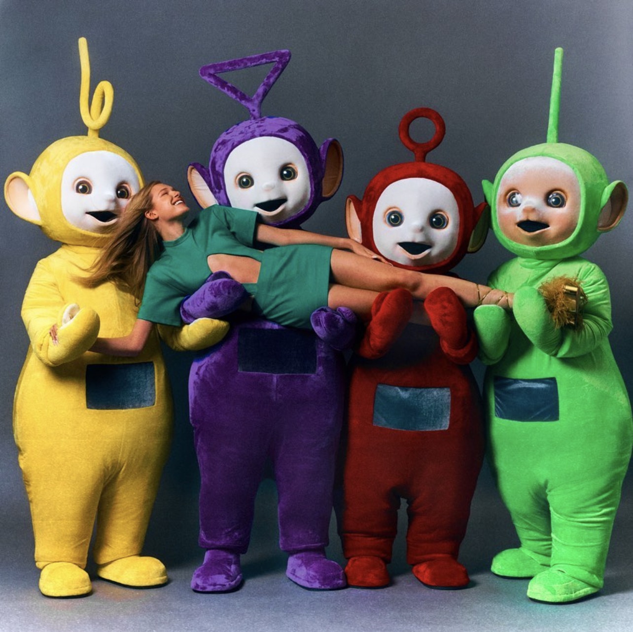 Promotional photo from the Christian Cowan and Teletubby Collab