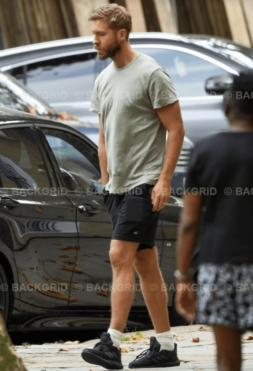 Calvin Harris is spotted for the second time this year wearing his favorite Alo Yoga shorts while out in Primrose Hill, UK. 