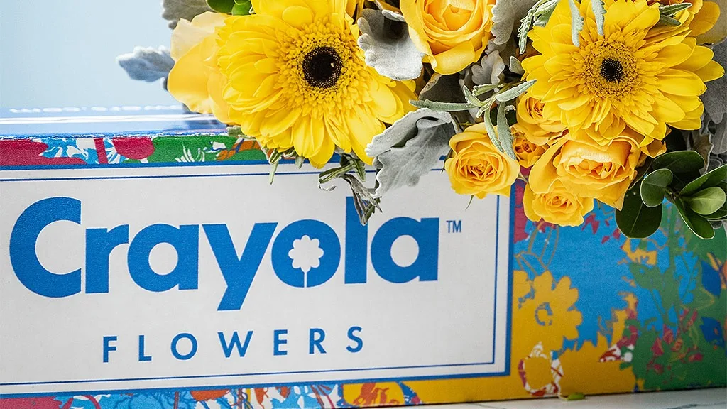 Crayola Flowers packaging and flowers