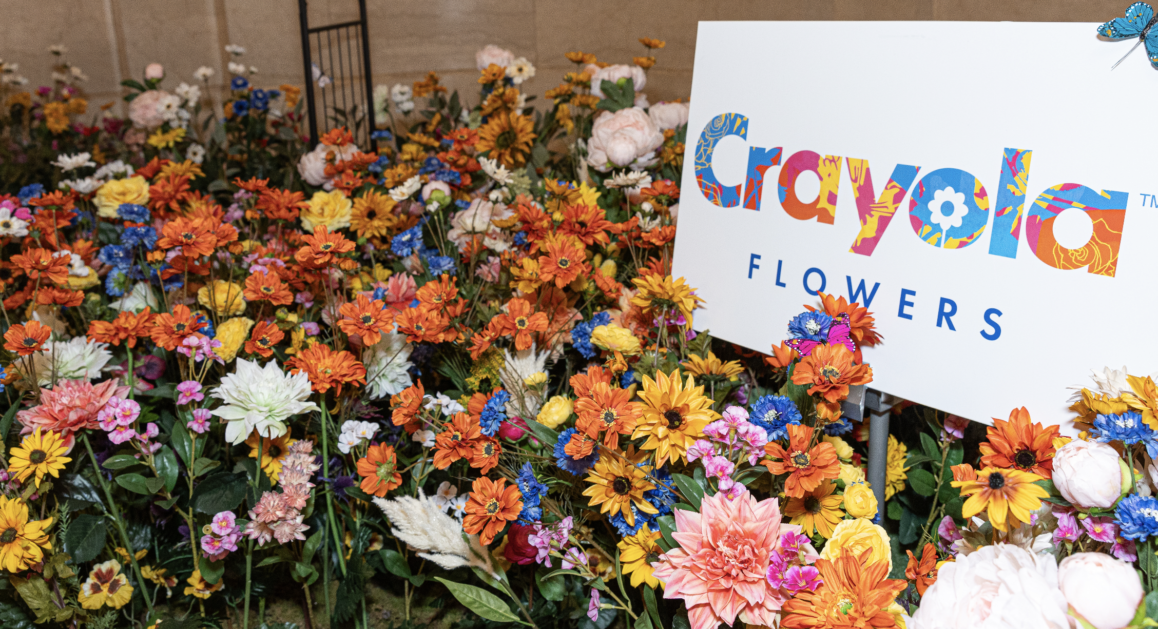 Crayola Flowers giant garden of flowers inside of Grand Central Terminal